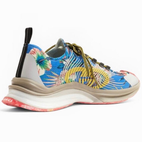 Gucci Floral and Marble Run Sneakers - Sz 11 Men’s - Picture 4 of 4